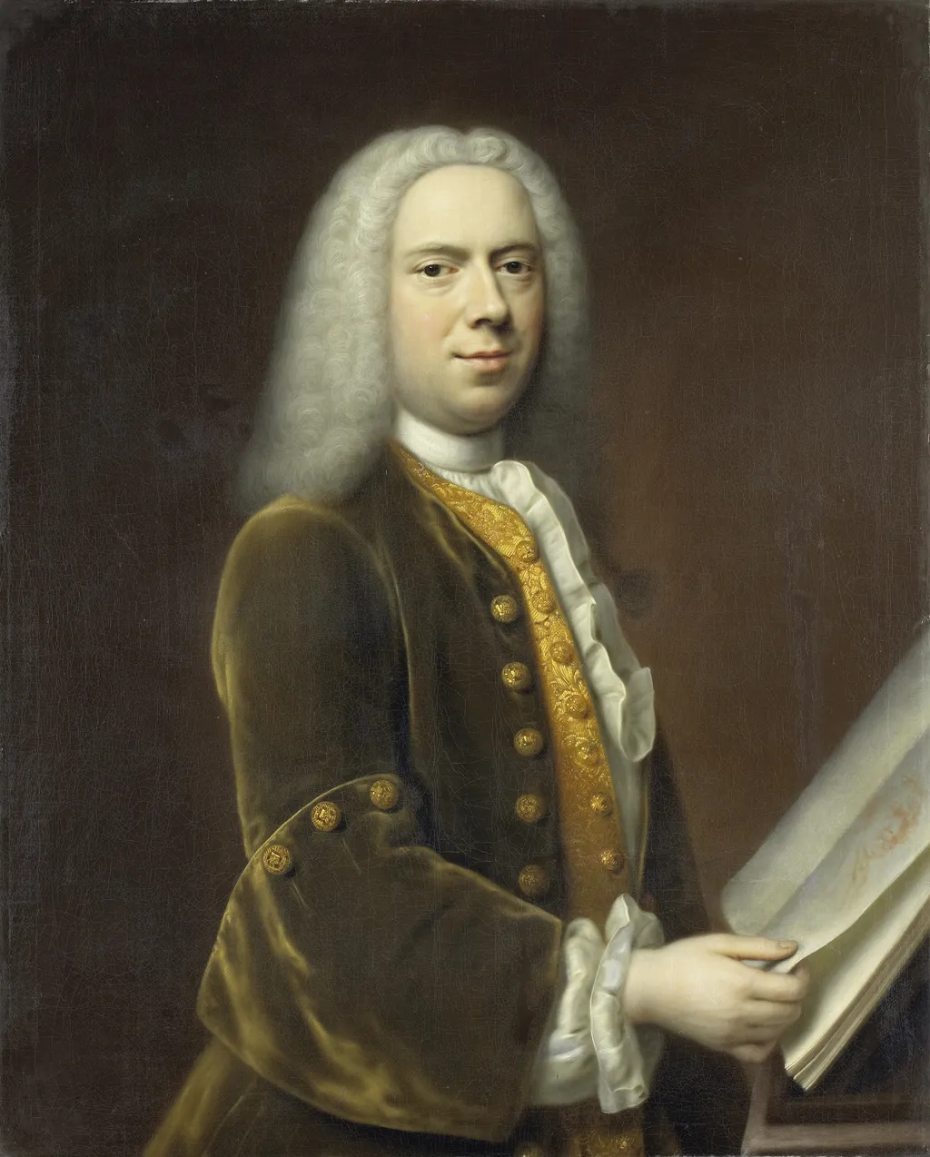 Portrait of a Man, probably Cornelis Troost, by Balthasar Denner, oil, 1737