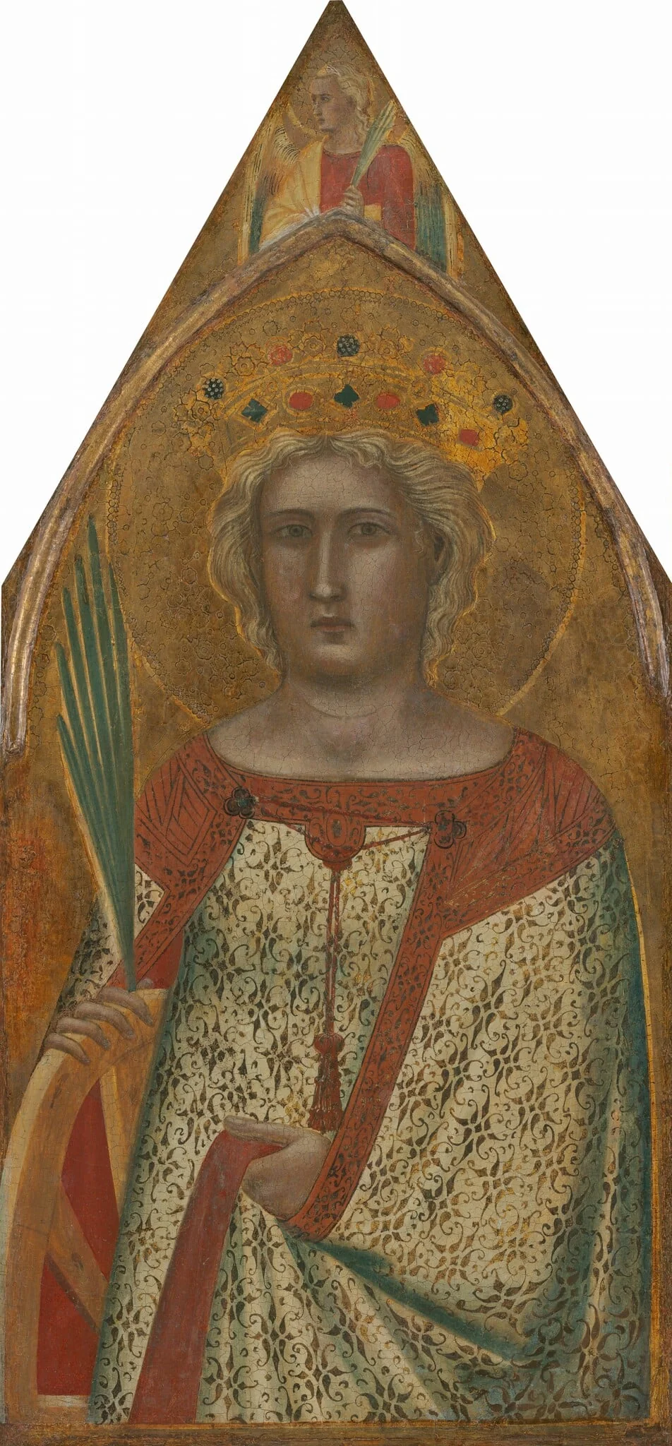 Saint Catherine of Alexandria, with an Angel [right panel], detail