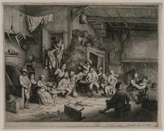 The Dance in the Inn, by Adriaen van Ostade, 1652