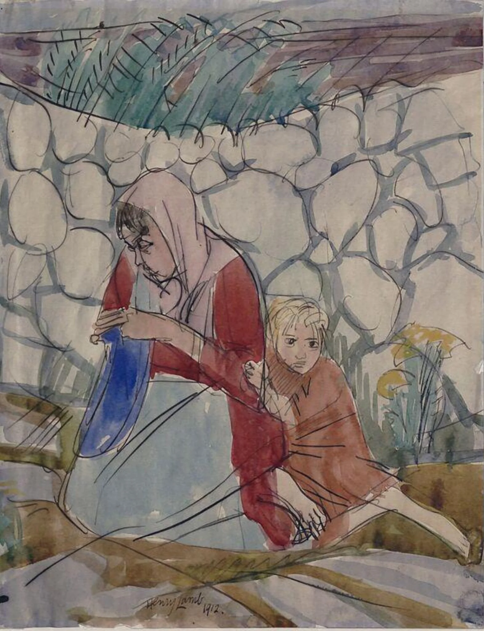Woman and Child, detail