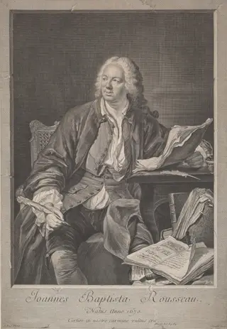 Jean-Baptiste Rousseau, by Jean Daullé, ink, 1738