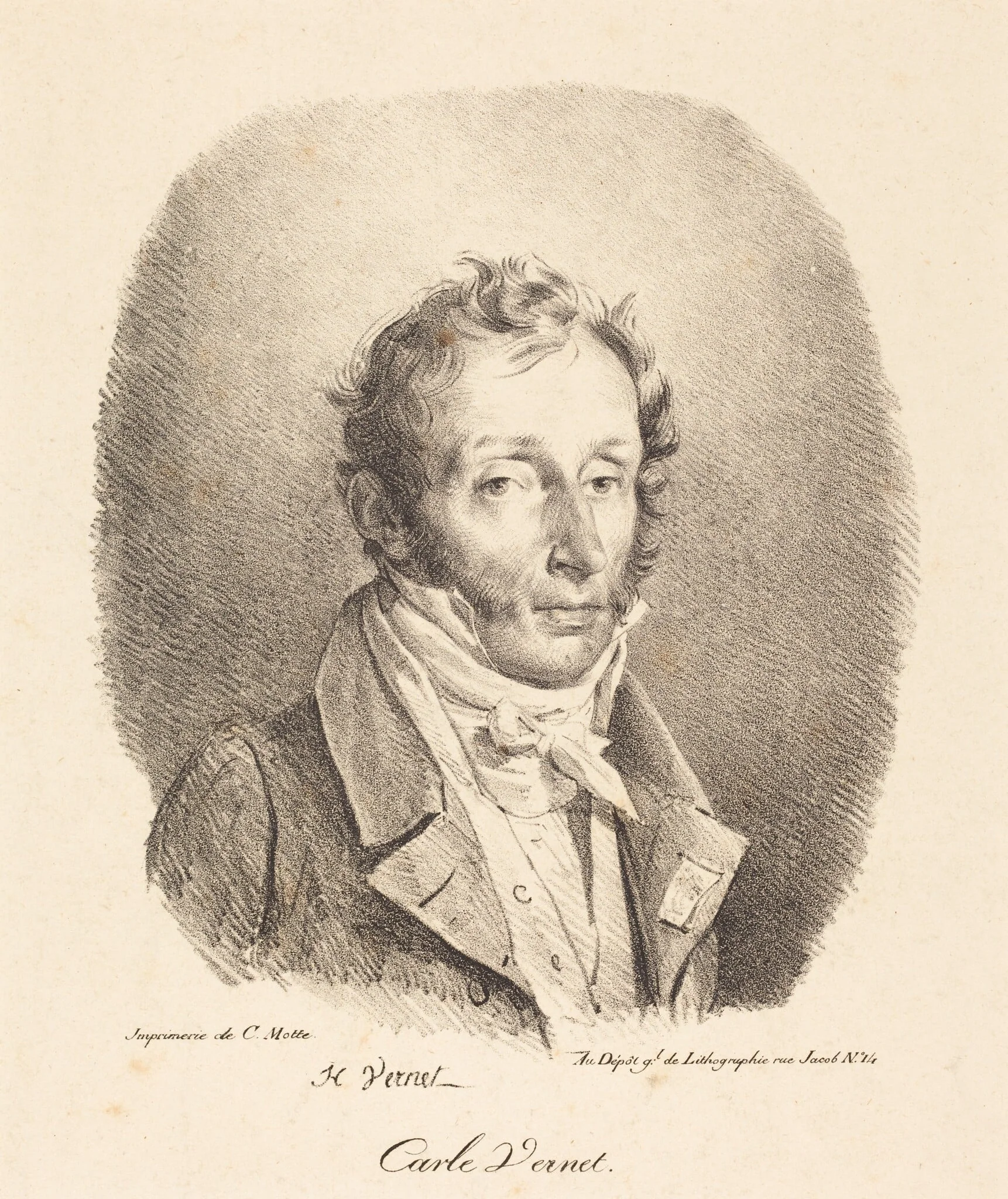 Bust of Carle Vernet, detail