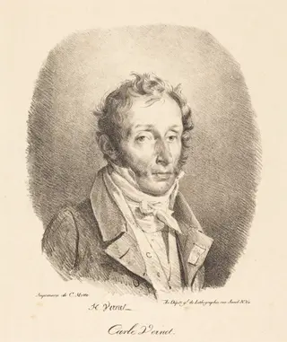 Bust of Carle Vernet, by Horace Vernet, ink, 1817