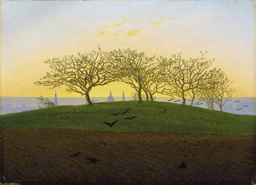Hill and Ploughed Field near Dresden, by Caspar David Friedrich, oil, 1825