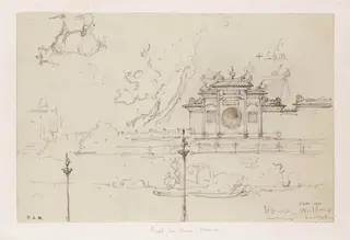 The Zhengjiao Chanlin Buddhist Temple, a part of the A-Ma Temple in Macau, by George Chinnery, 6