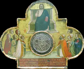 Christ Enthroned with Saints, by Bernardo Daddi, tempera