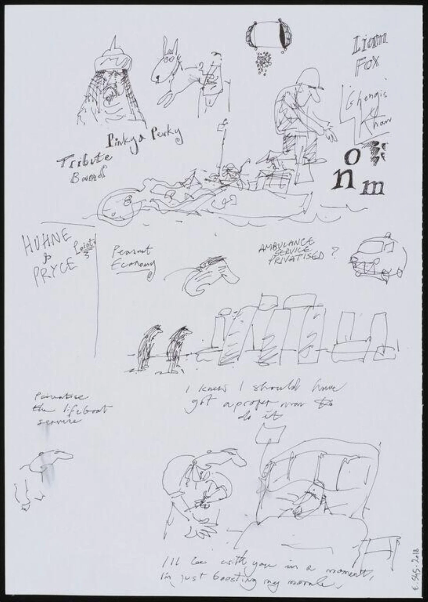Artist's sketchbook page, detail
