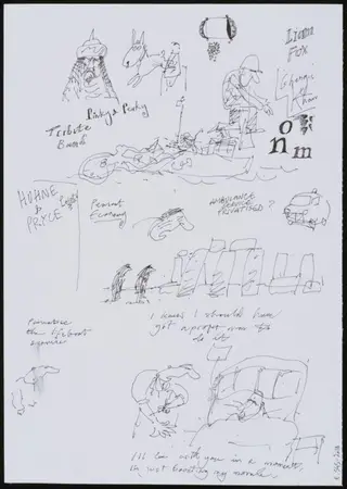 Artist's sketchbook page, by John Longstaff
