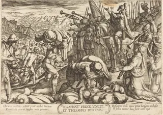 Josaphat Thanking God for His Victory, by Antonio Tempesta, ink, 1613