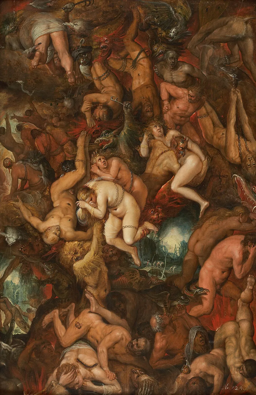 The Damned being cast into Hell, by Frans Francken the Younger, paint, 1607