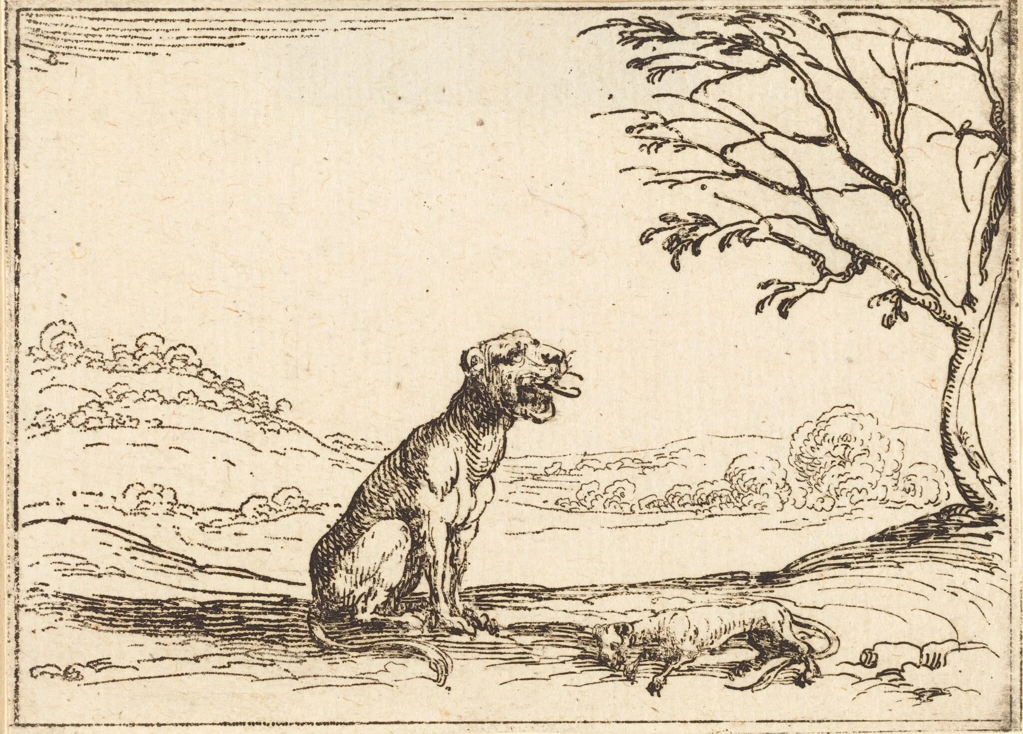 Lioness Mourning her Cub, detail