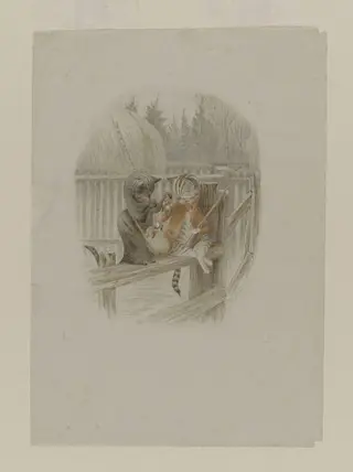 Kittens with game collected for the White Cat's supper, by Beatrix Potter, watercolor, 1894