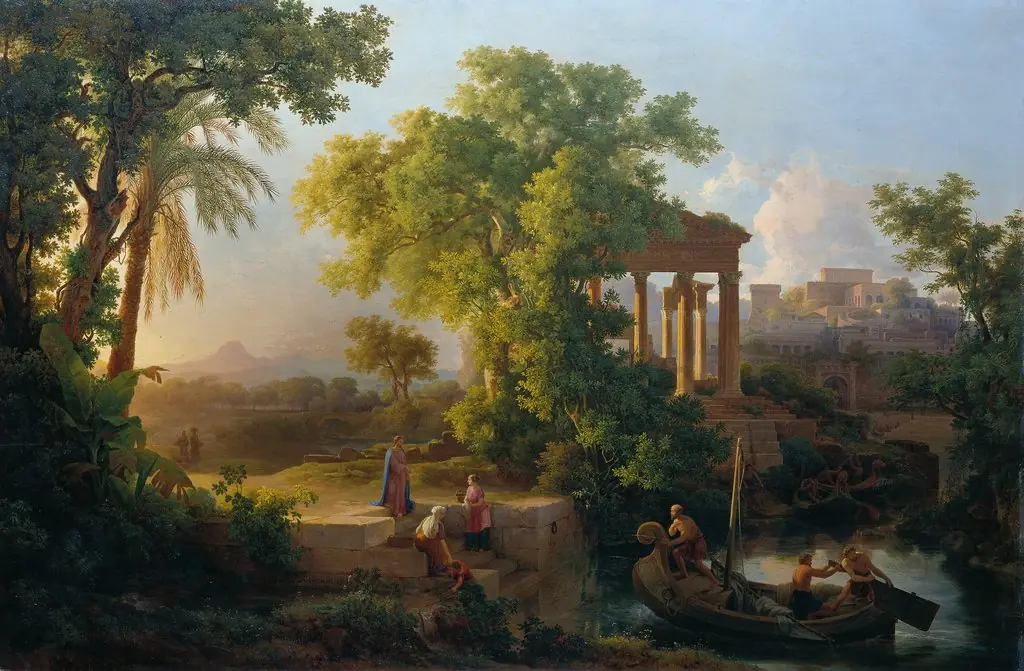 Landscape with the Vocation of St Peter, by Károly Markó, oil, 1848