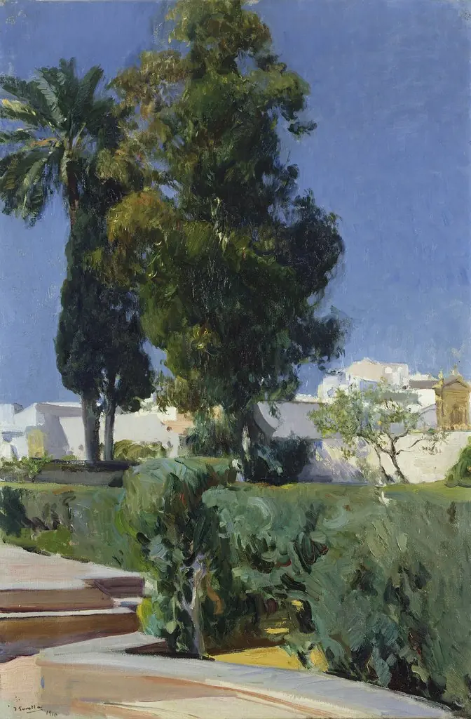 Corner of the Garden, Alcazar, Sevilla, by Joaquín Sorolla, oil, 1910