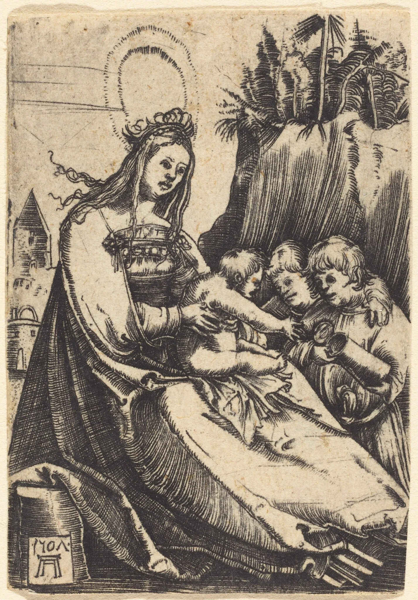 Virgin and Child with Two Boys, detail