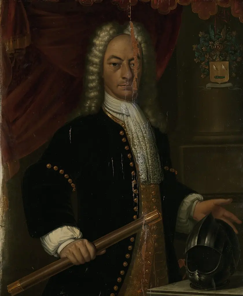 Portrait of Diederik van Durven, Governor-General of the Dutch East Indies, by Hendrik van den Bosch, oil, 1732