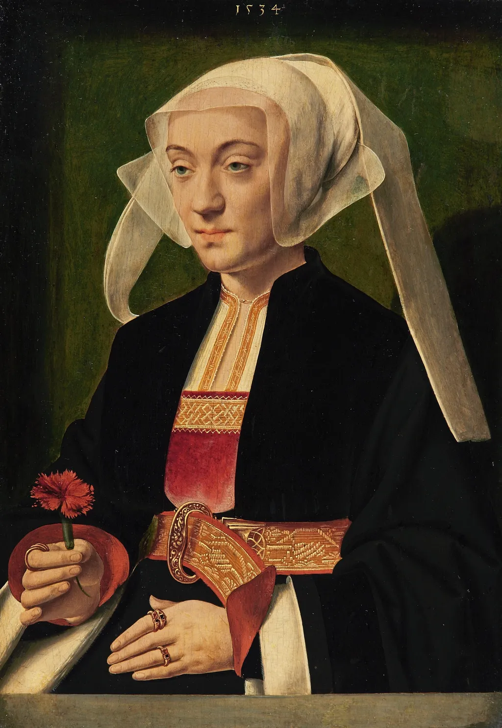 Portrait of a Woman, by Bartholomaeus Bruyn the Elder, paint, 1534