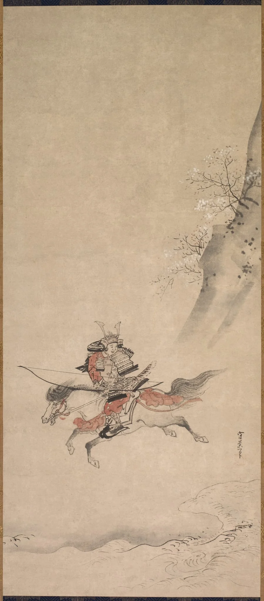 A Samurai on Horseback, detail