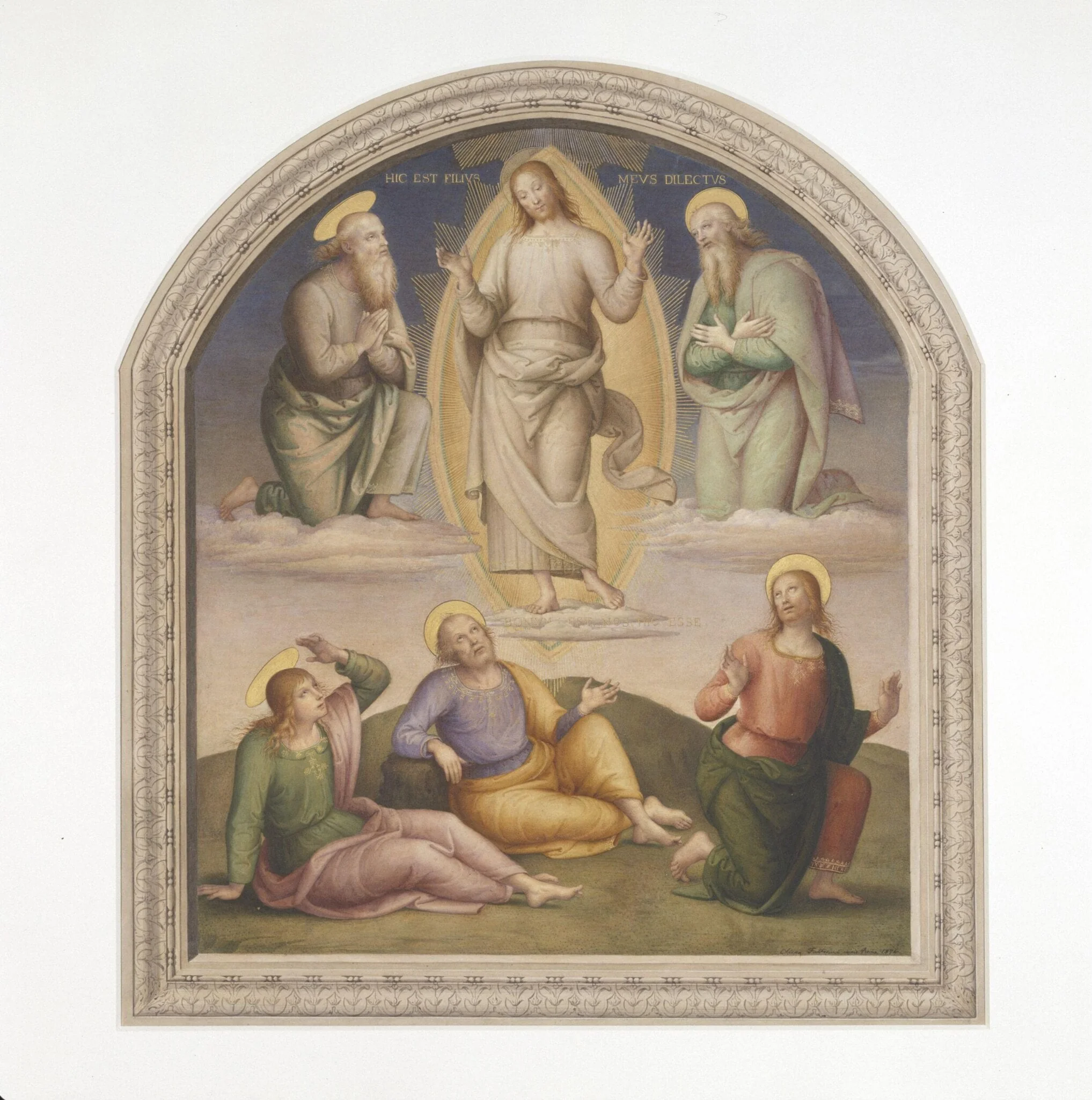 Copy after the painting The Transfiguration by Perugino in the Collegio del Cambio, Perugia., detail