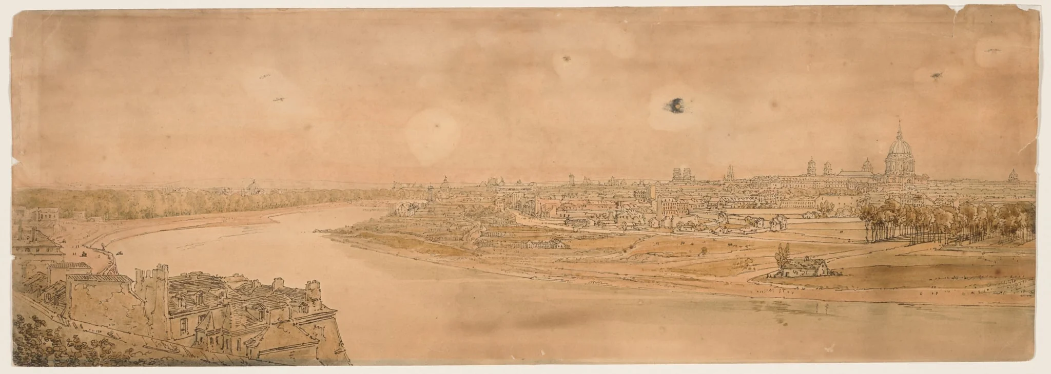 A Selection of Twenty of the Most Picturesque Views in Paris: A General View of Paris, taken from Chaillot, detail