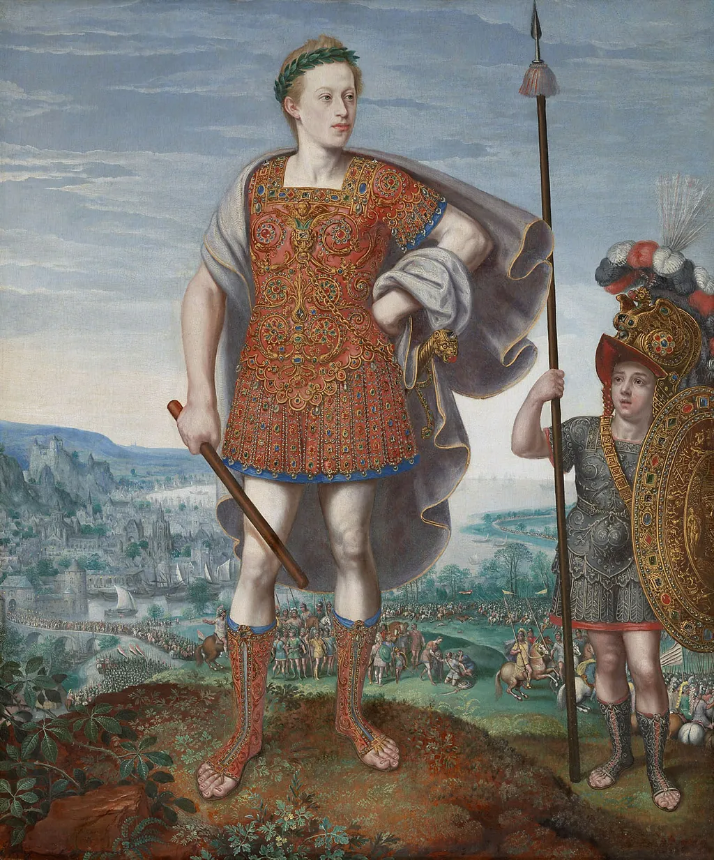 Portrait of Emperor Matthias (1557-1619) when Archduke, in the guise of P. Cornelius Scipio Major, by Lucas van Valckenborch, oil, 1590