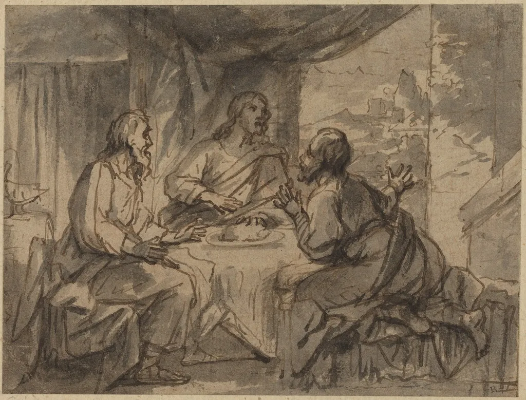 Supper at Emmaus, by Abraham van Diepenbeeck, ink, 1636