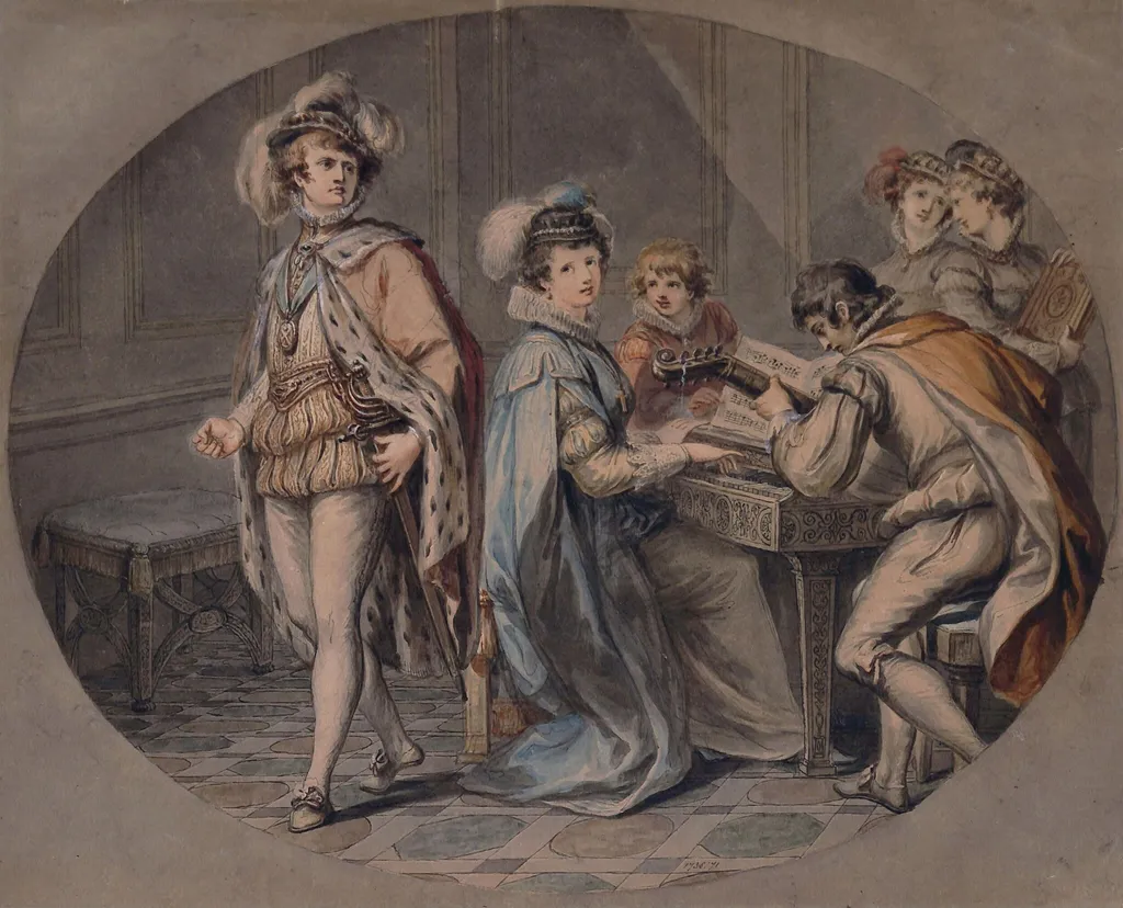 The Jealousy of Darnley, by Giovanni Battista Cipriani, watercolor, 1750
