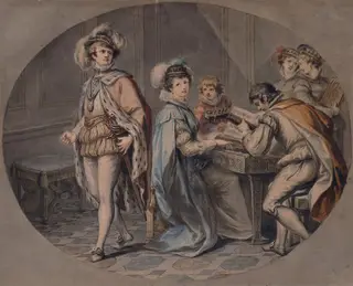 The Jealousy of Darnley, by Giovanni Battista Cipriani, watercolor, 1750
