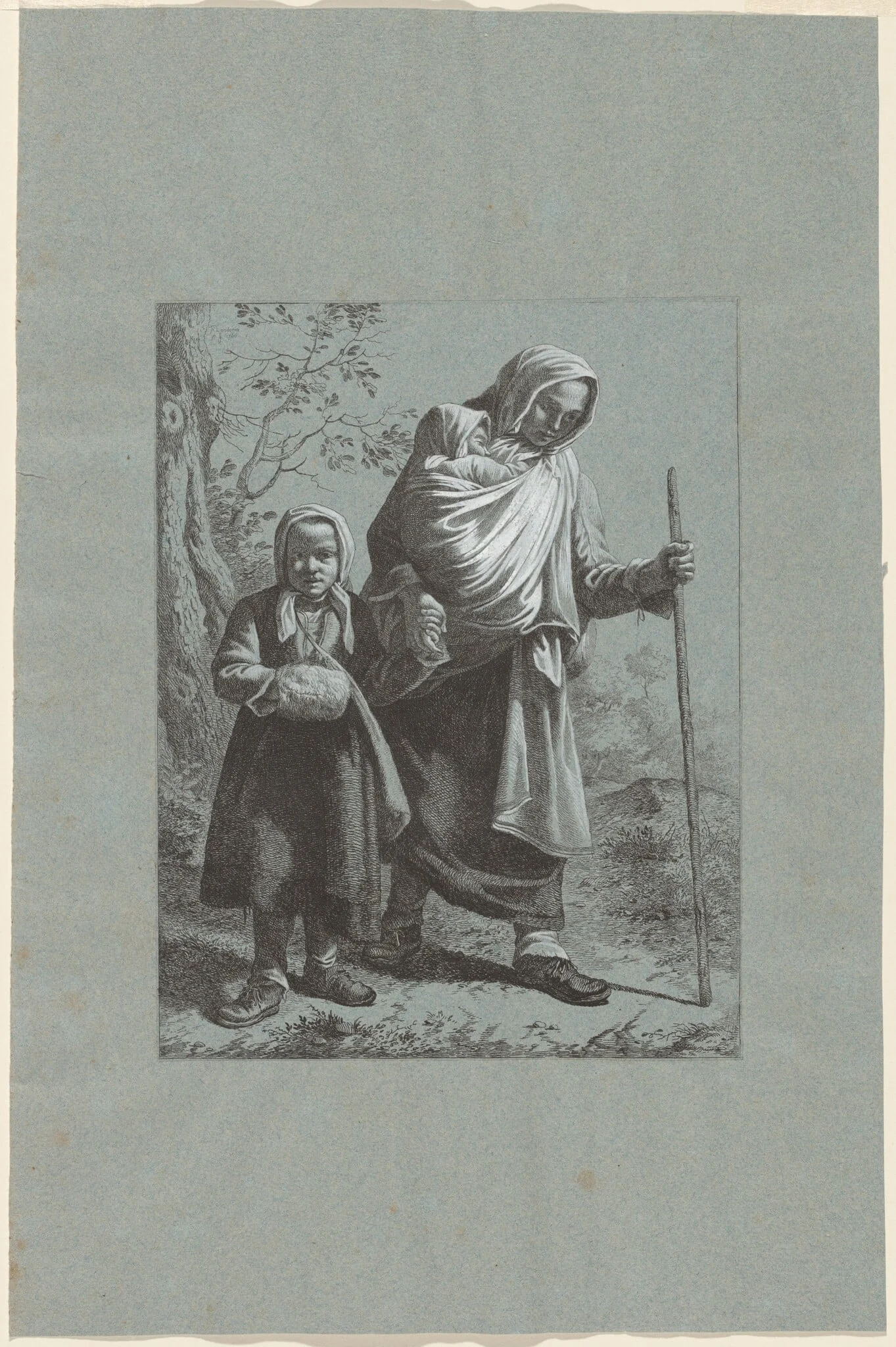 Peasant Woman with Two Children, detail