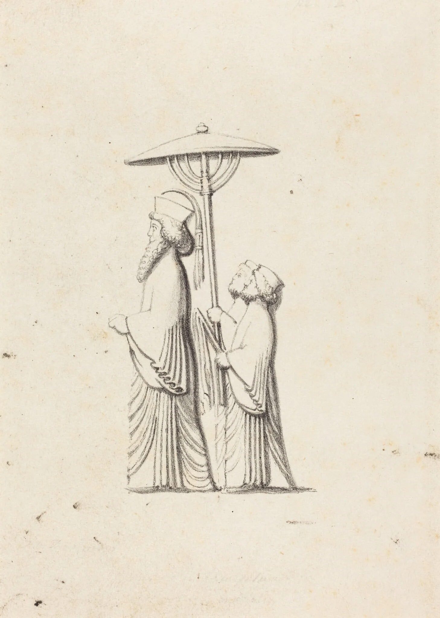 Sculpture at Persepolis, from Le Bruyn's Travels, detail