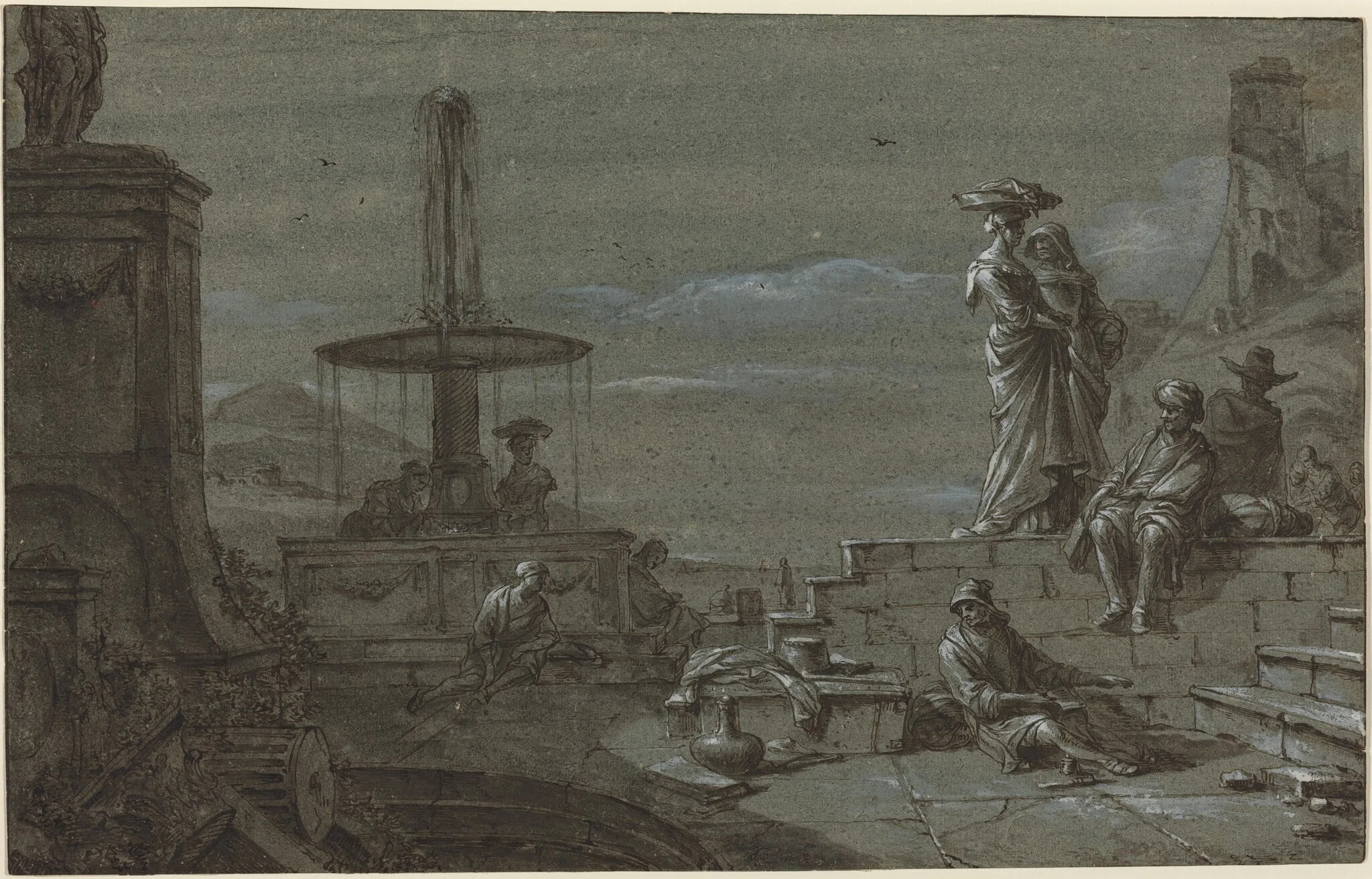 Piazza by Moonlight, detail