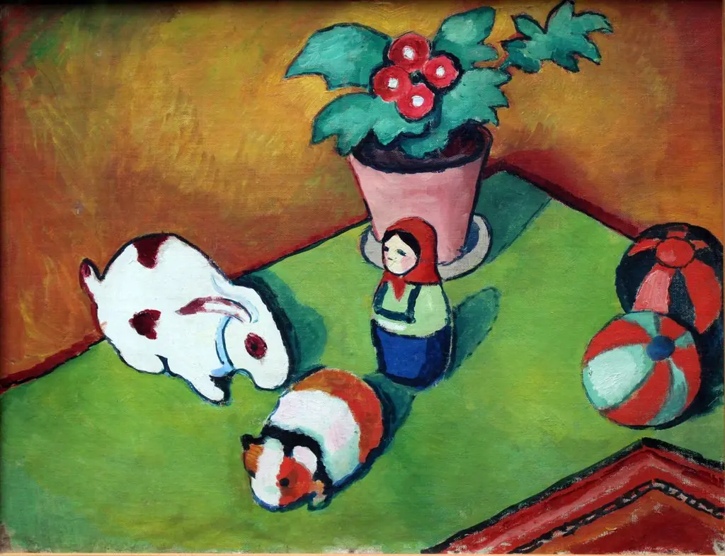 Little Walter’s Toys, by August Macke, oil, 1912