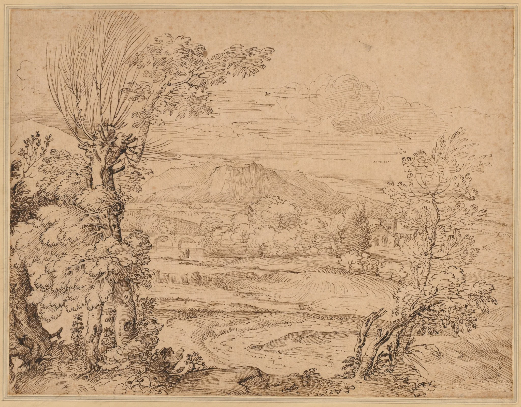 Landscape with a River and Aqueduct, detail