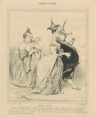 Mariage chinois, by Honoré Daumier, ink, 1846