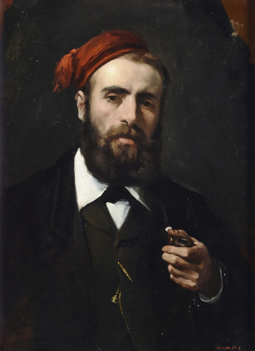 El pintor Miguel Jadraque, by Llorenç Casanova i Ruiz, oil, 1864