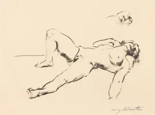 Liegender Weiblicher Akt II (Reclining Female Nude II ), by Lovis Corinth, ink, 1912