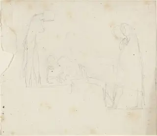 Group of Five Figures, by John Flaxman, graphite, 1790