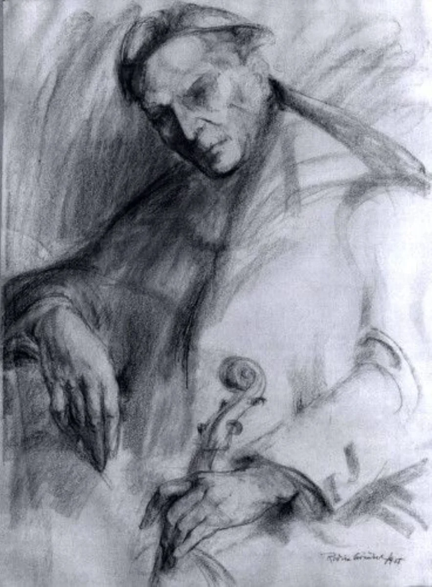 Portret George Enescu, detail