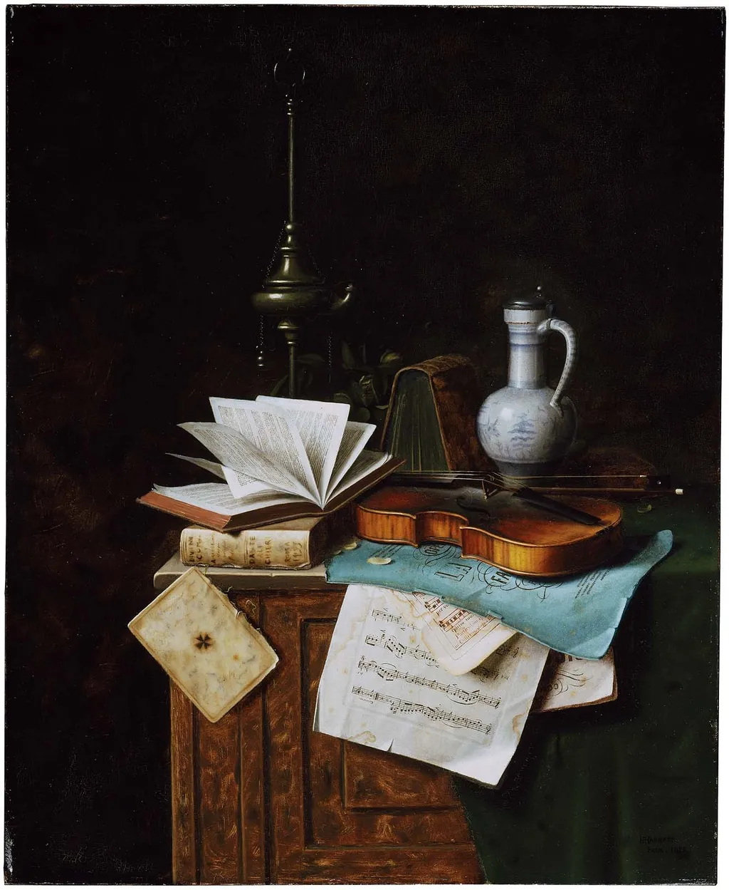 Still Life with Violin, by William Michael Harnett, unspecified