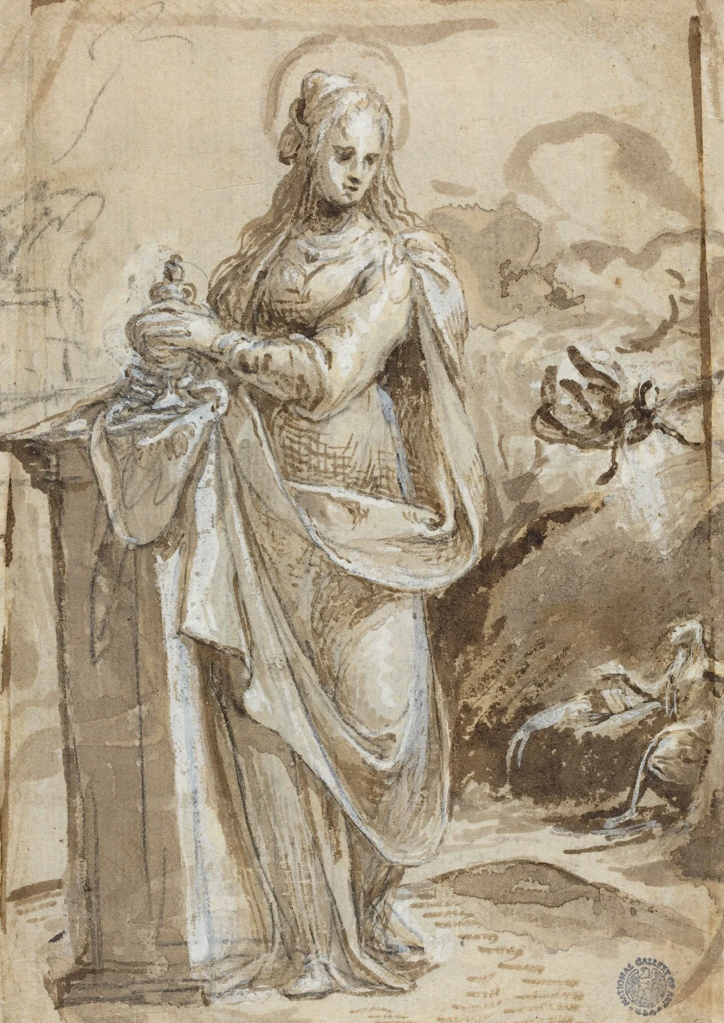 Mary Magdalene [verso], detail