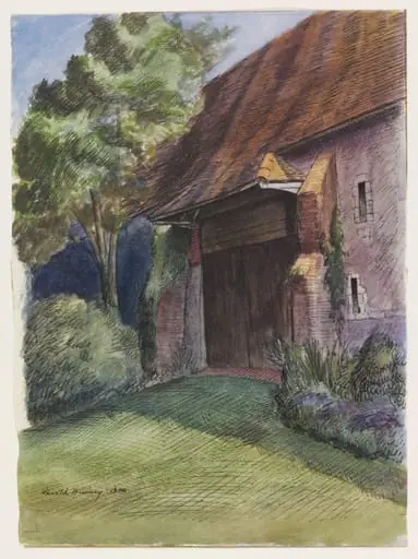 Tithe Barn near Hurley, by Philip Hussey, watercolor