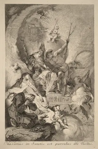 Four Saints, by Johann Beheim, ink, 1762