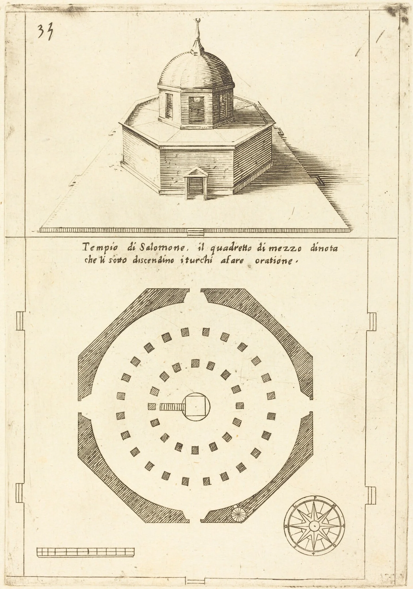Plan and Rendering of the Temple of Solomon, detail
