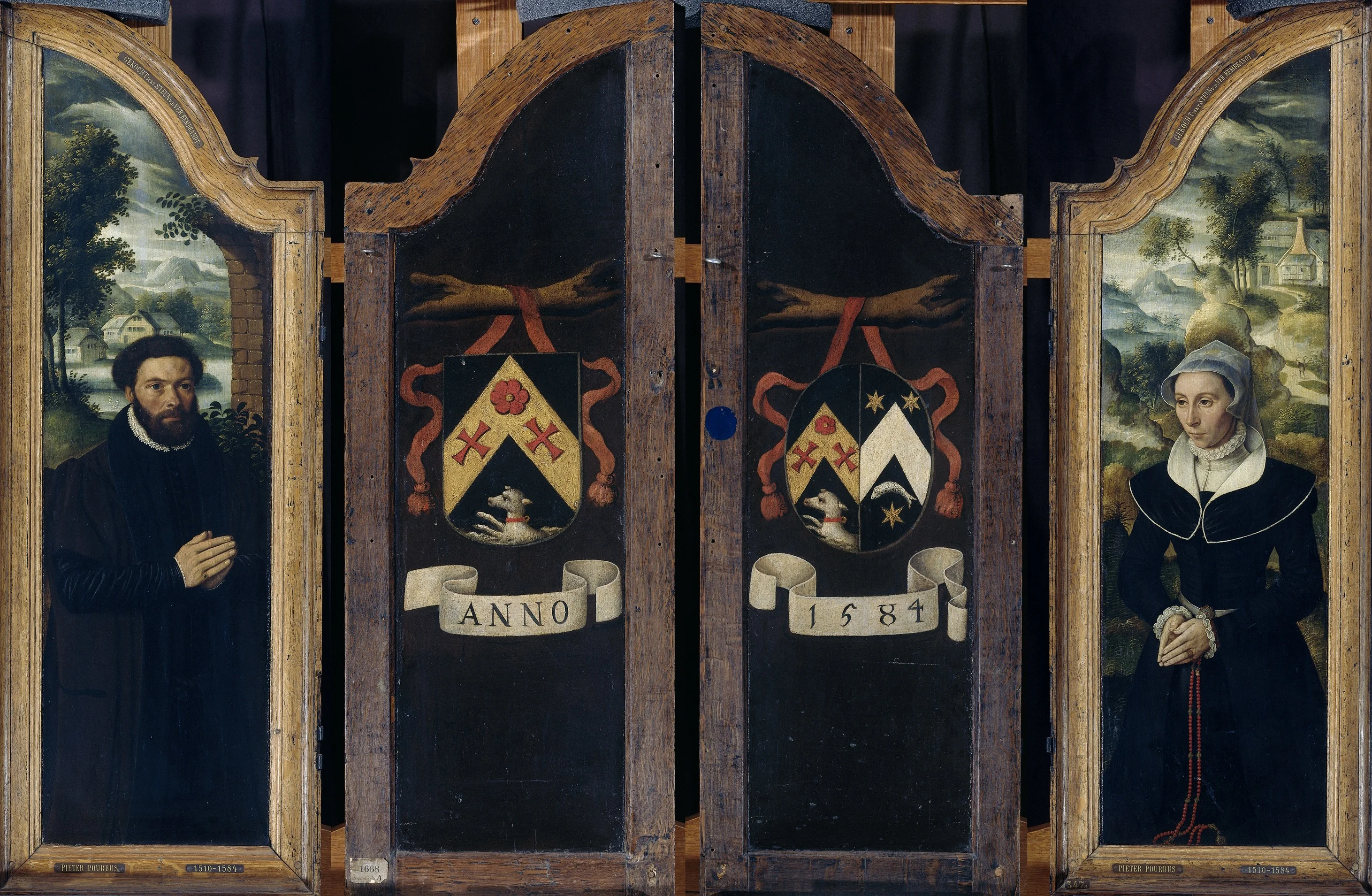 Two Wings of a Triptych with the Portraits of Julien de Brouckere and his Wife Elisabeth Canneel, detail