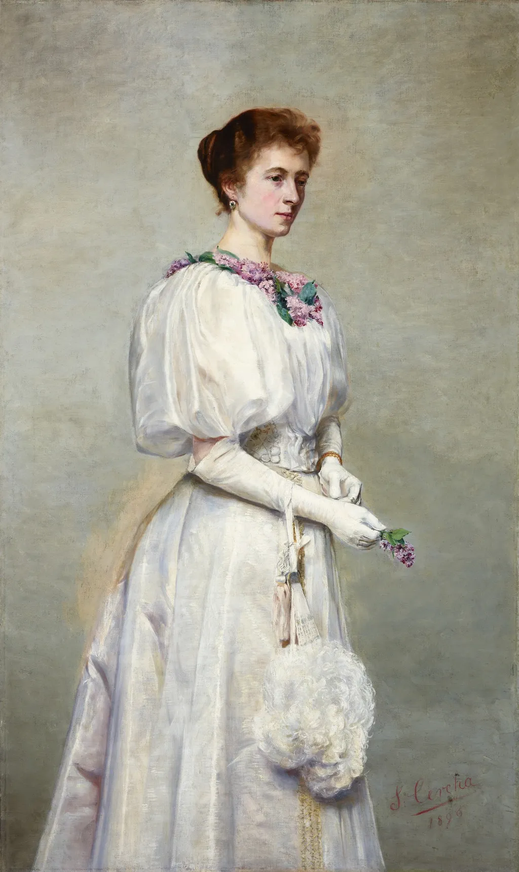 Portrait of Helena Cerchowa, by Stanisław Cercha, oil, 1900