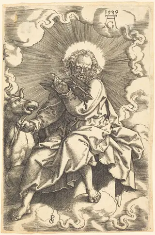 Luke, by Heinrich Aldegrever, ink, 1539