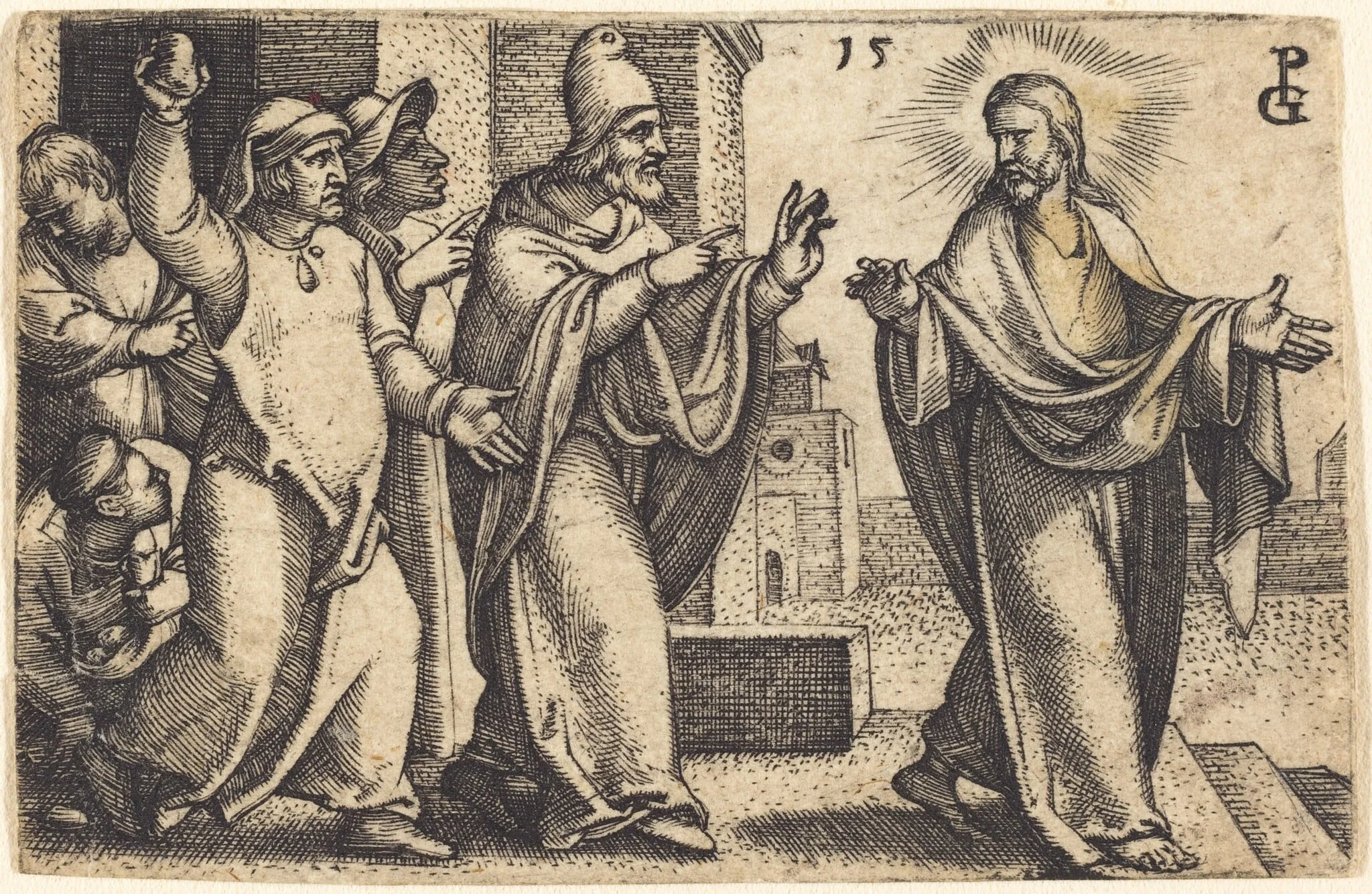 The Pharisees Wish to Stone Christ, detail