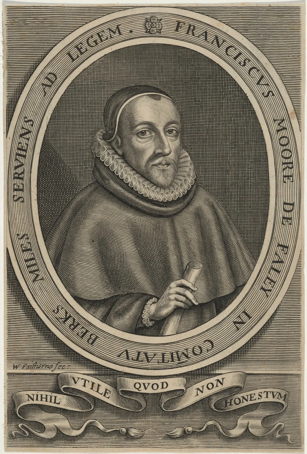 Sir Francis Moore, M.P., by William Faithorne, ink, 1663