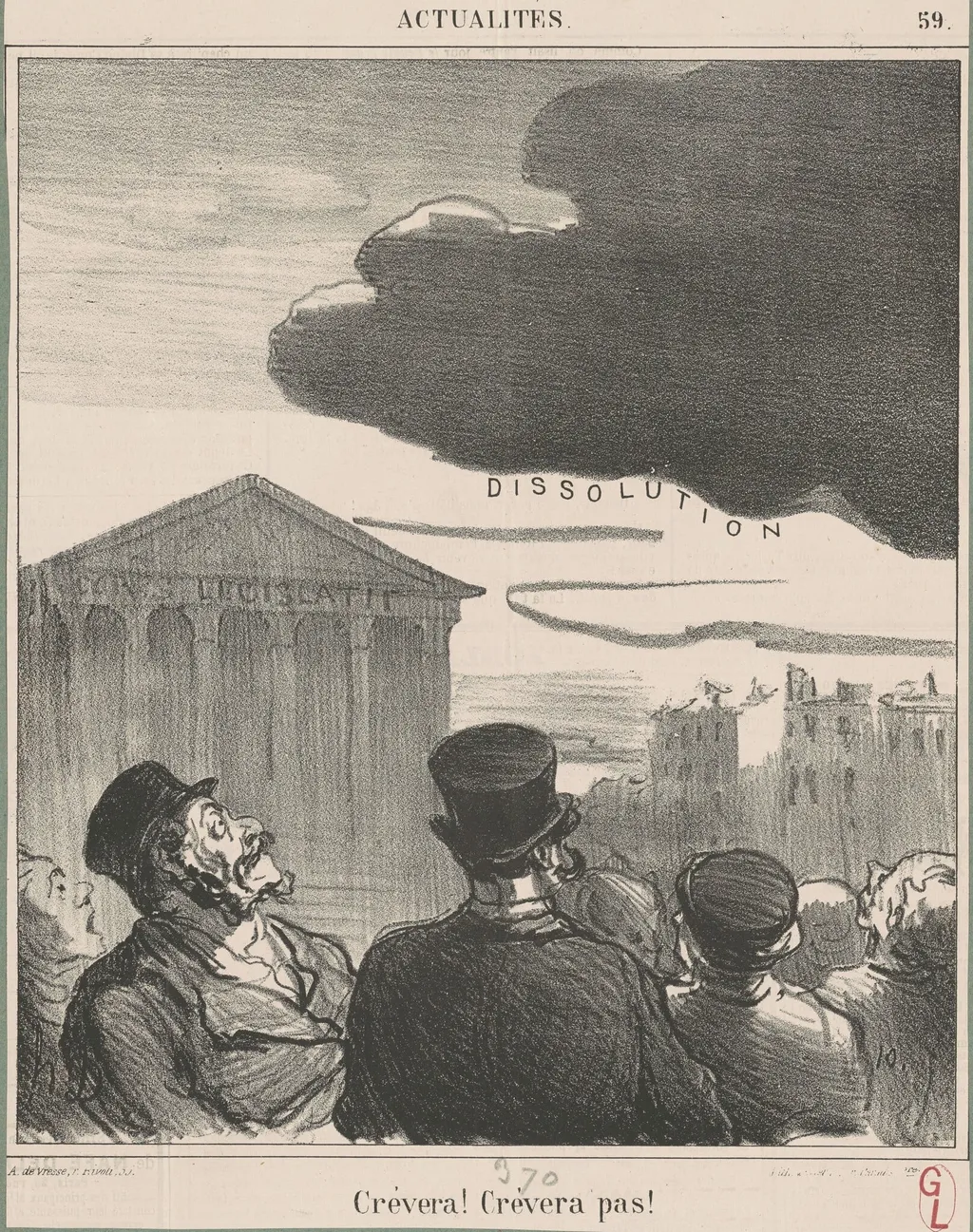 Crévera! Crévera pas!, by Honoré Daumier, ink, 1870