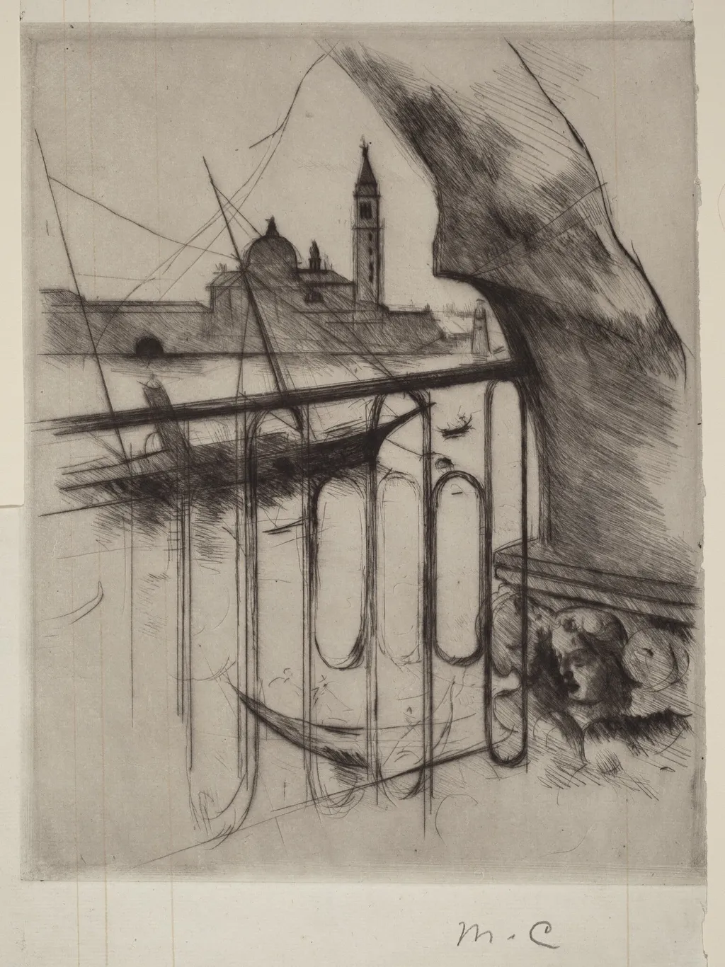 View of Venice, by Mary Cassatt, ink, 1887